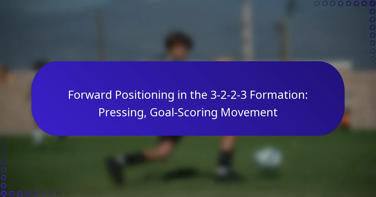 Forward Positioning in the 3-2-2-3 Formation: Pressing, Goal-Scoring Movement
