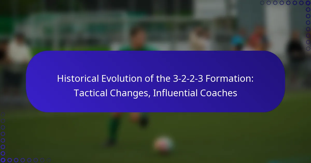 Historical Evolution of the 3-2-2-3 Formation: Tactical Changes, Influential Coaches