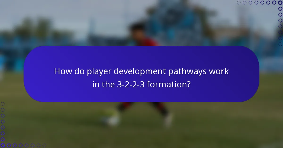 How do player development pathways work in the 3-2-2-3 formation?