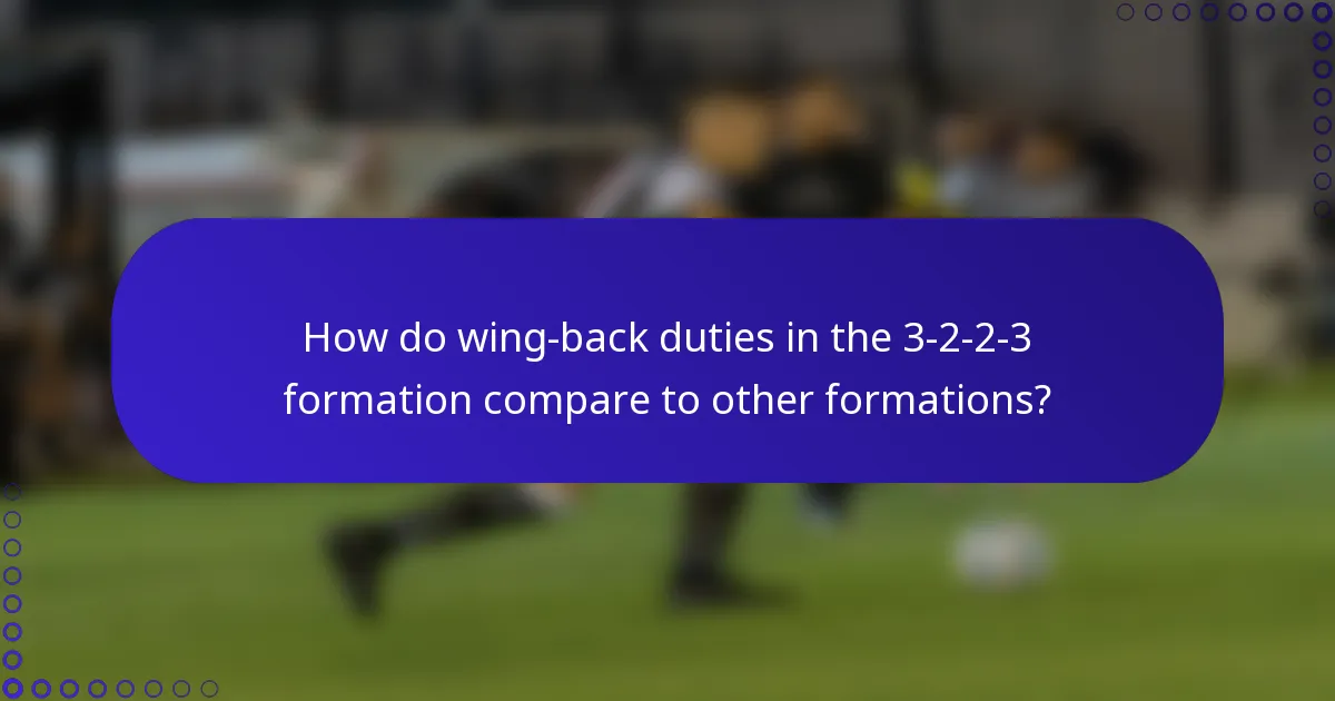 How do wing-back duties in the 3-2-2-3 formation compare to other formations?