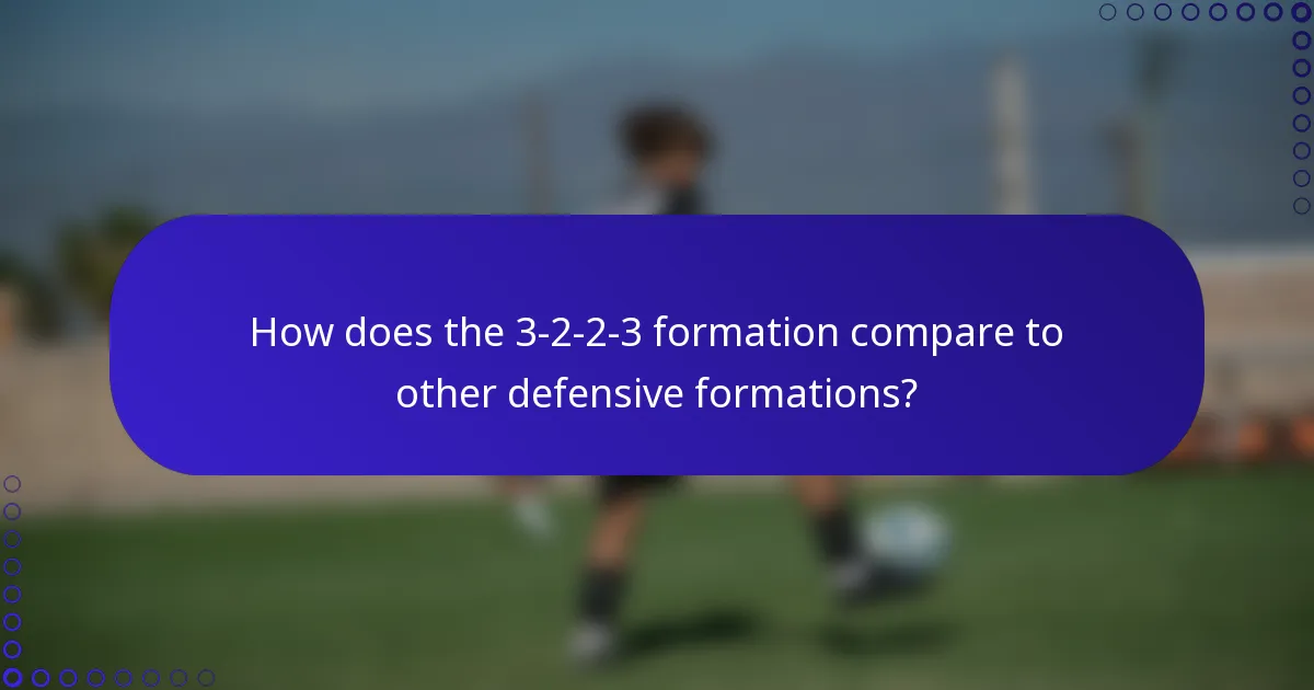 How does the 3-2-2-3 formation compare to other defensive formations?