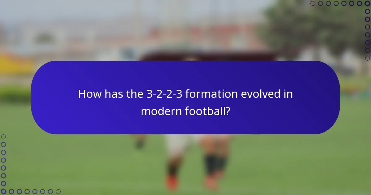How has the 3-2-2-3 formation evolved in modern football?