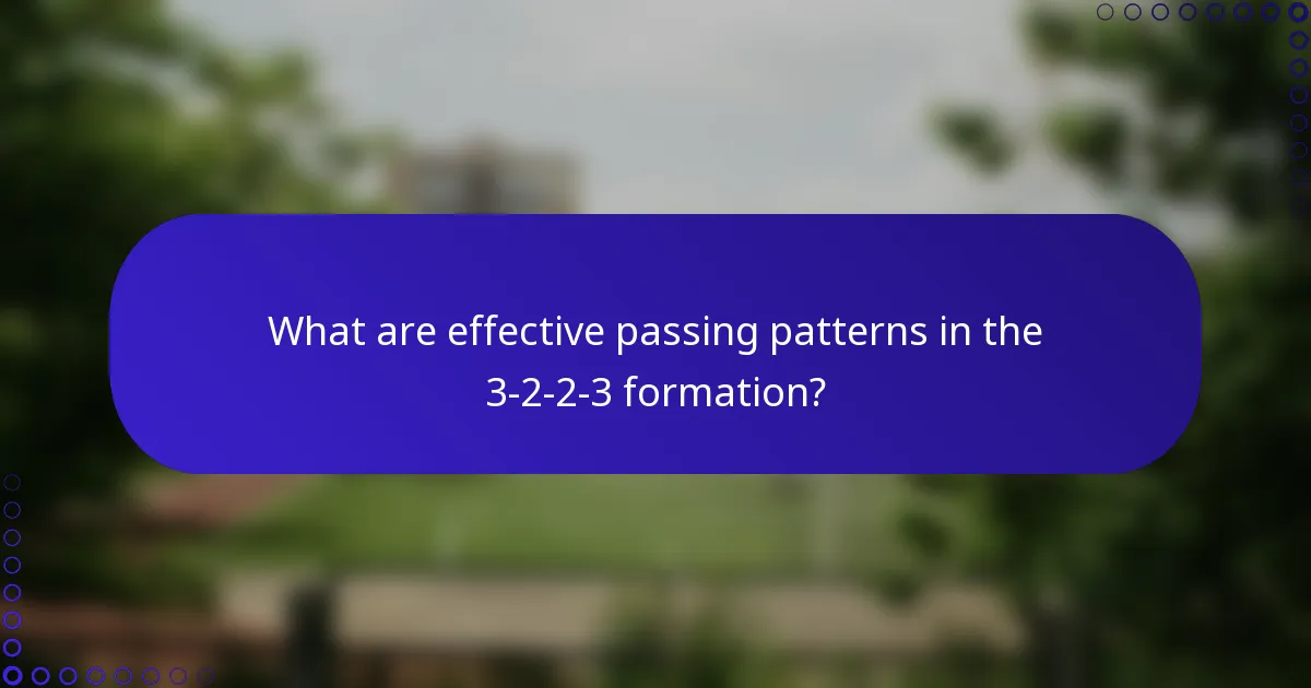 What are effective passing patterns in the 3-2-2-3 formation?