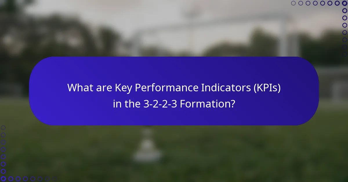 What are Key Performance Indicators (KPIs) in the 3-2-2-3 Formation?