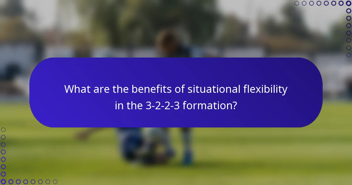 What are the benefits of situational flexibility in the 3-2-2-3 formation?