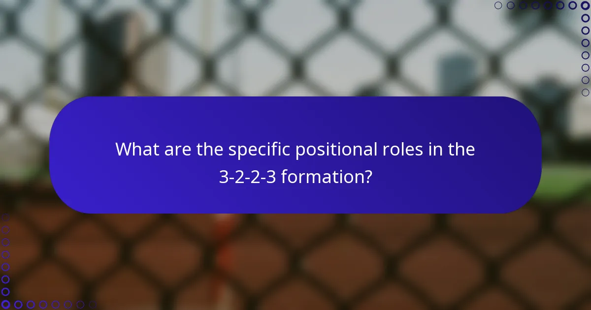 What are the specific positional roles in the 3-2-2-3 formation?