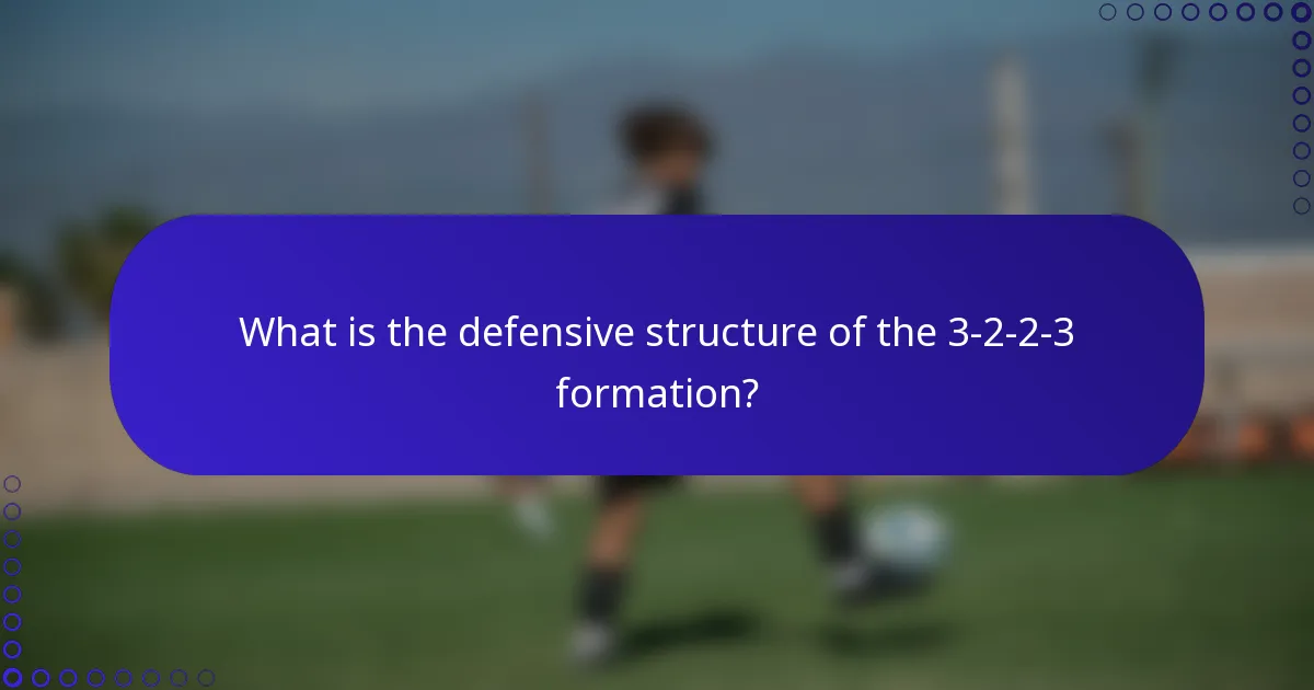 What is the defensive structure of the 3-2-2-3 formation?