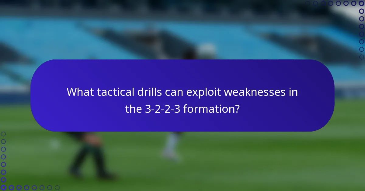 What tactical drills can exploit weaknesses in the 3-2-2-3 formation?