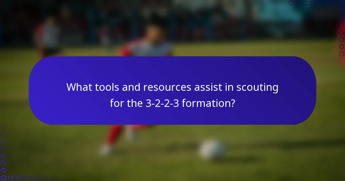 What tools and resources assist in scouting for the 3-2-2-3 formation?